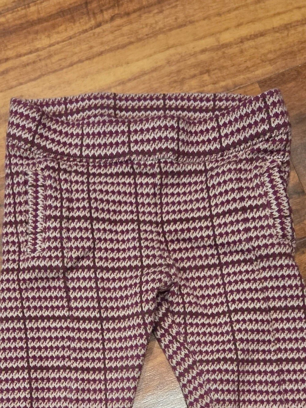 Janie and Jack EUC 18-24 Months Beige Butterfly Sweater & Plum Plaid Ponte Pants